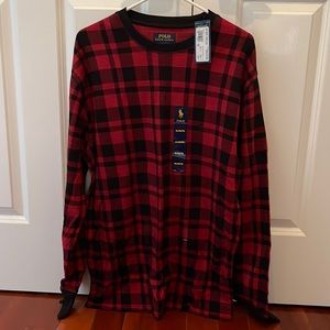 XL red and black polo thermal that has never been worn and still has the tags